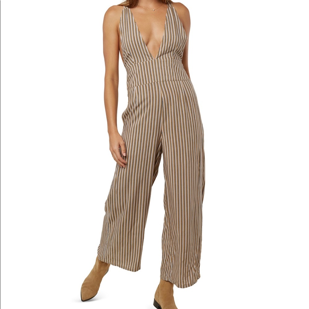 oneill pinstripe jumpsuit